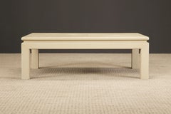 Karl Springer Reptile Embossed Leather Cocktail Table, Signed and Dated 1983