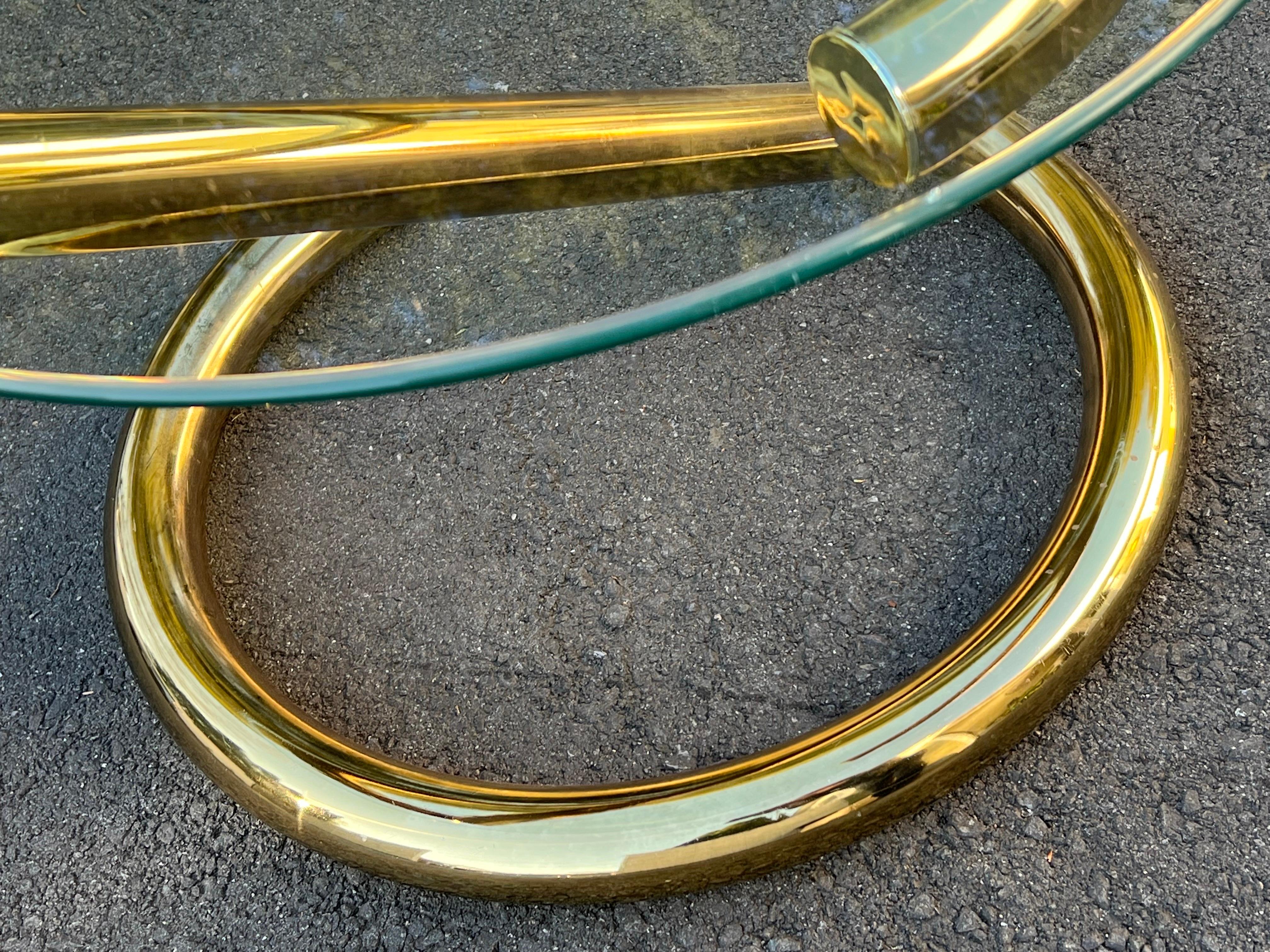 Karl Springer Style Round “Z” Table in Brass 9