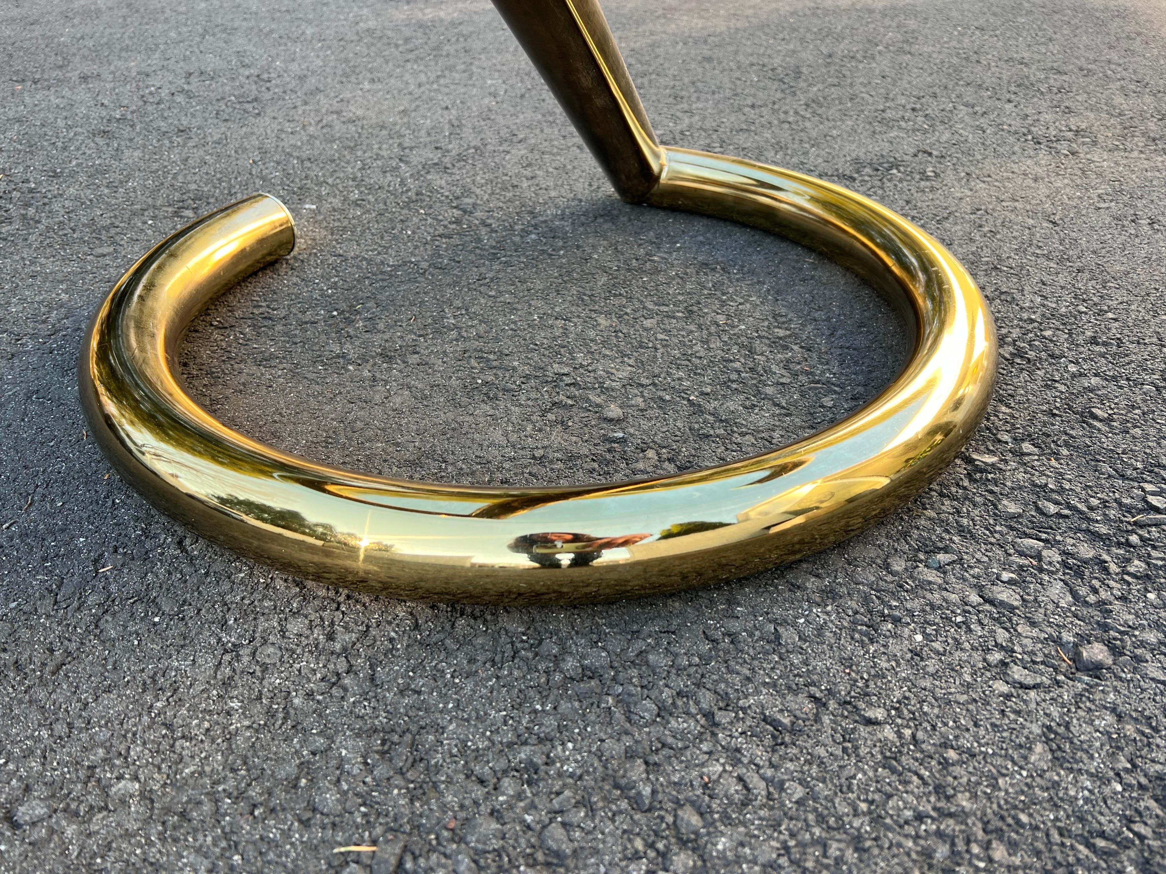 Karl Springer Style Round “Z” Table in Brass 10