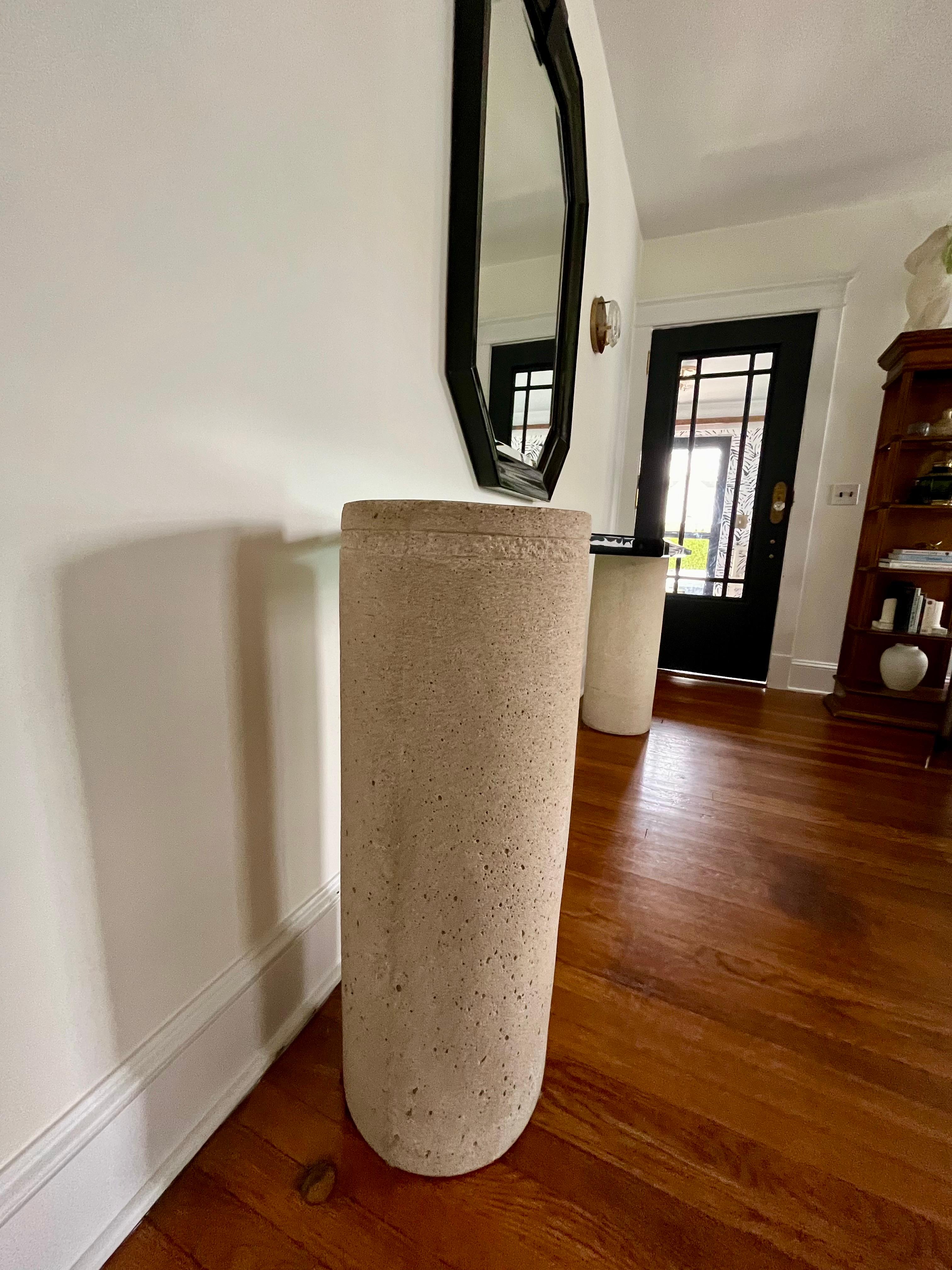 Karl Springer Sandstone Glass Console Table For Sale 4