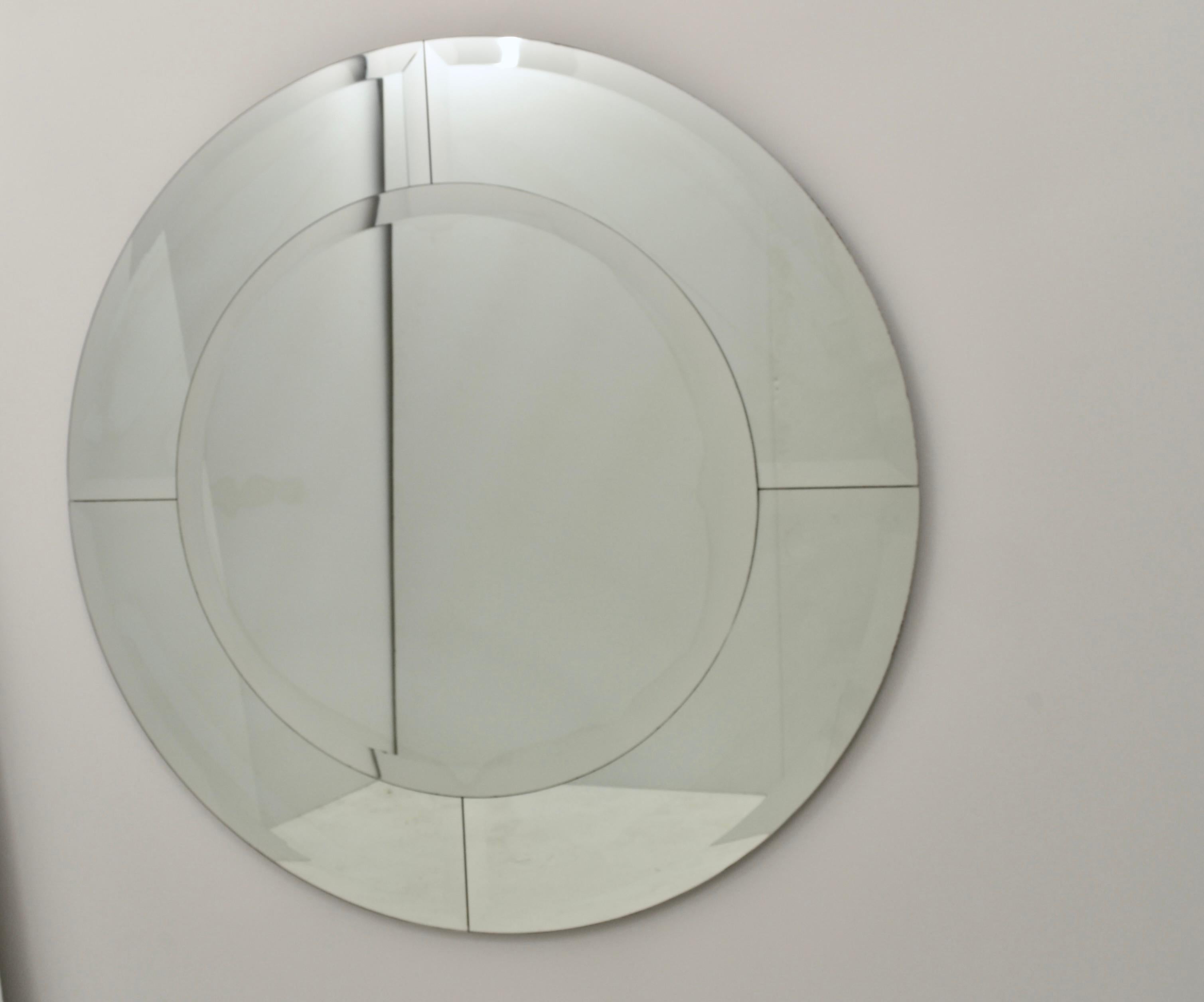 Beveled Karl Springer Saturn Mirror, 48