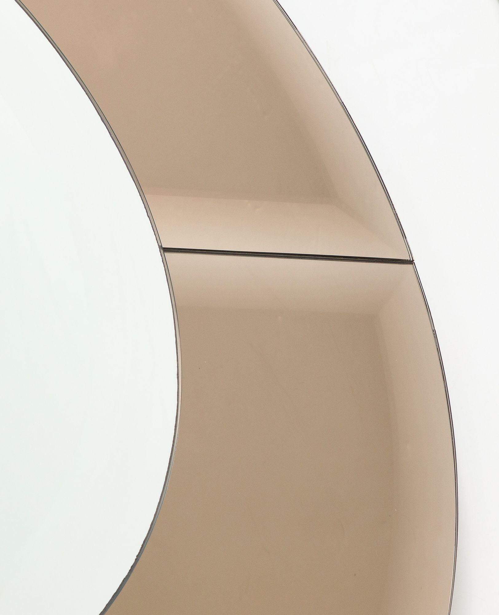 Karl Springer Zweifarbiger Saturn-Rundspiegel (Spiegel) im Angebot
