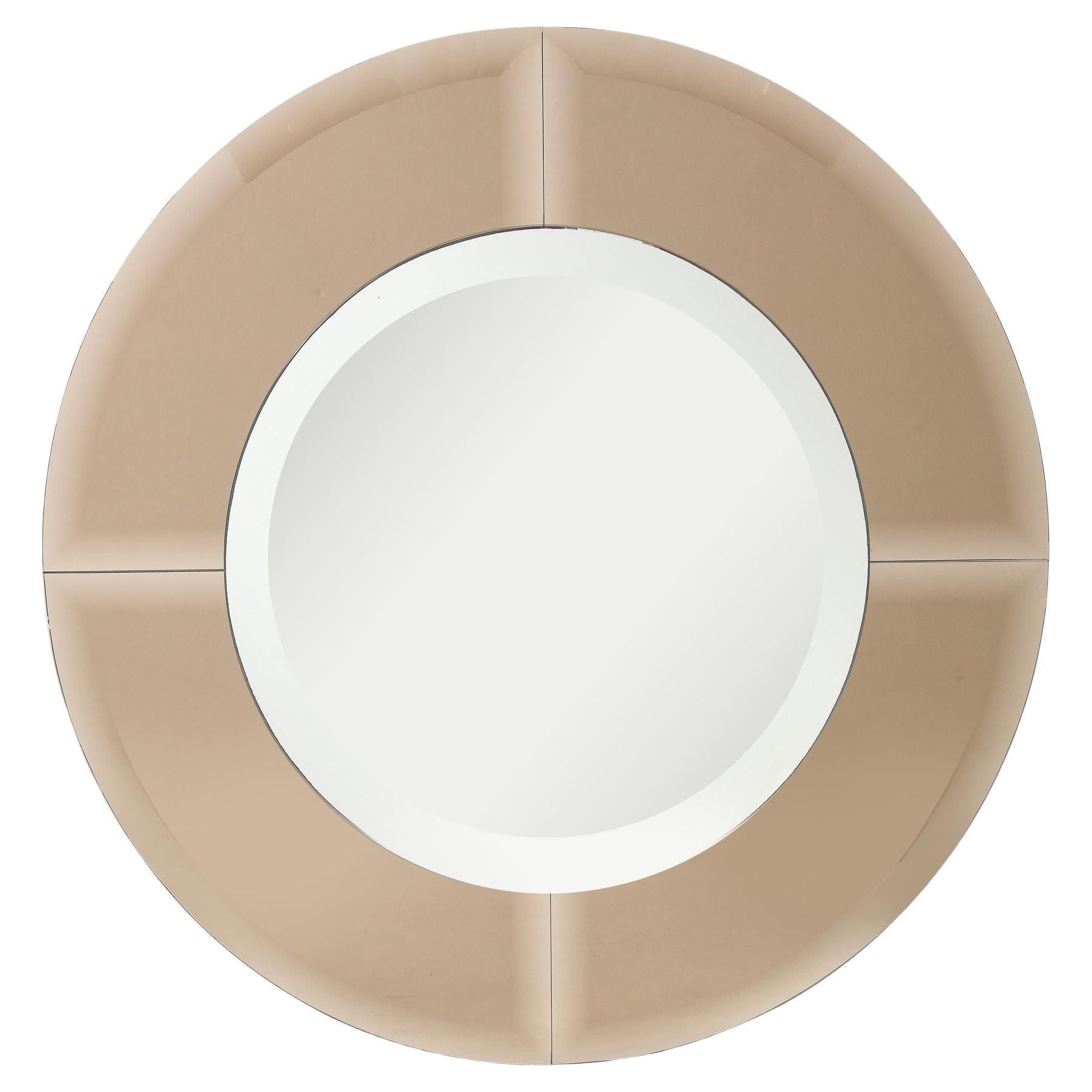 Karl Springer Two-toned Saturn Round Mirror For Sale