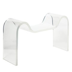 Karl Springer Sculptural Molded Lucite Bench 1970s