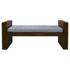 Karl Springer "Sculpture Bench" in Scored Leather 1980s
