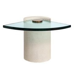 Karl Springer "Tavolo da scultura" in pietra arenaria e bronzo, 1985