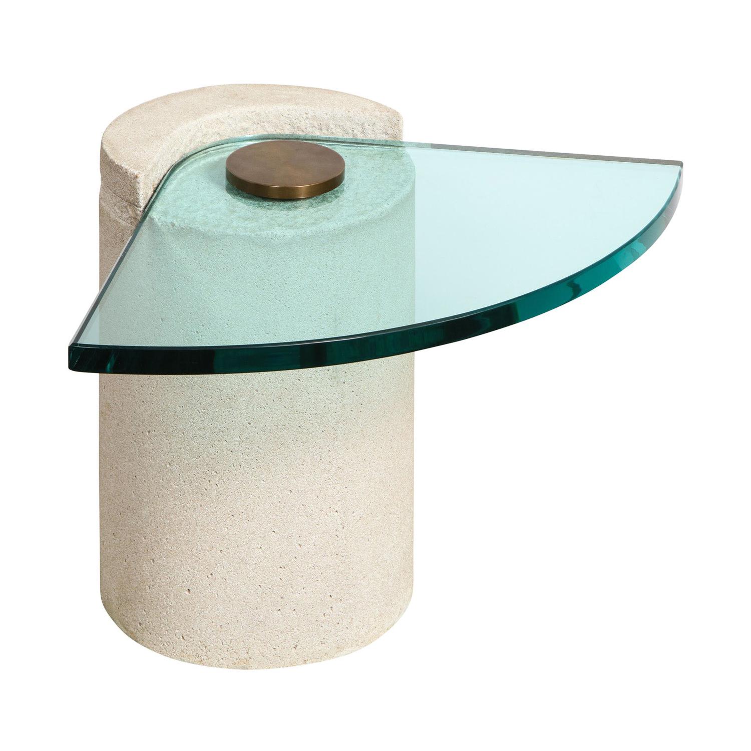 Karl Springer "Sculpture Table" in Sandstone and Bronze, 1985
