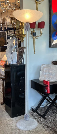 Lámpara de pie Karl Springer Seguso Scavo Torchere, interruptor de regulación en línea, años 80