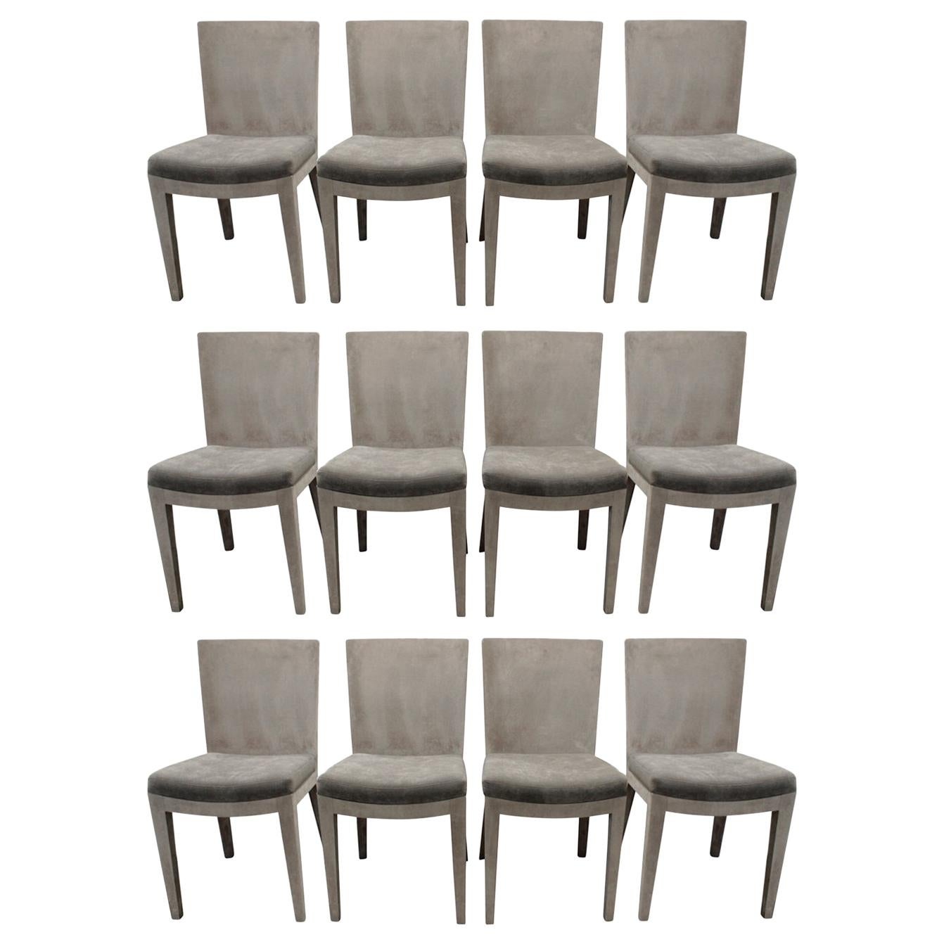 Karl Springer Set of 12 "J.M.F. Dining Chairs", 1970s