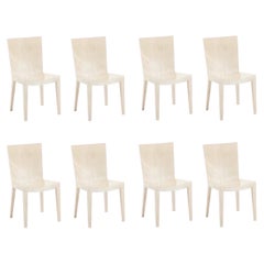 Karl Springer Set of 8 Goatskin JMF Dining Chairs, 1980