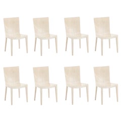Karl Springer Set of 8 Goatskin JMF Dining Chairs, 1980