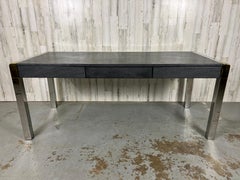 Karl Springer Shagreen & Chrome Executive Desk