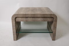 Karl Springer Shagreen End Table With Drawer