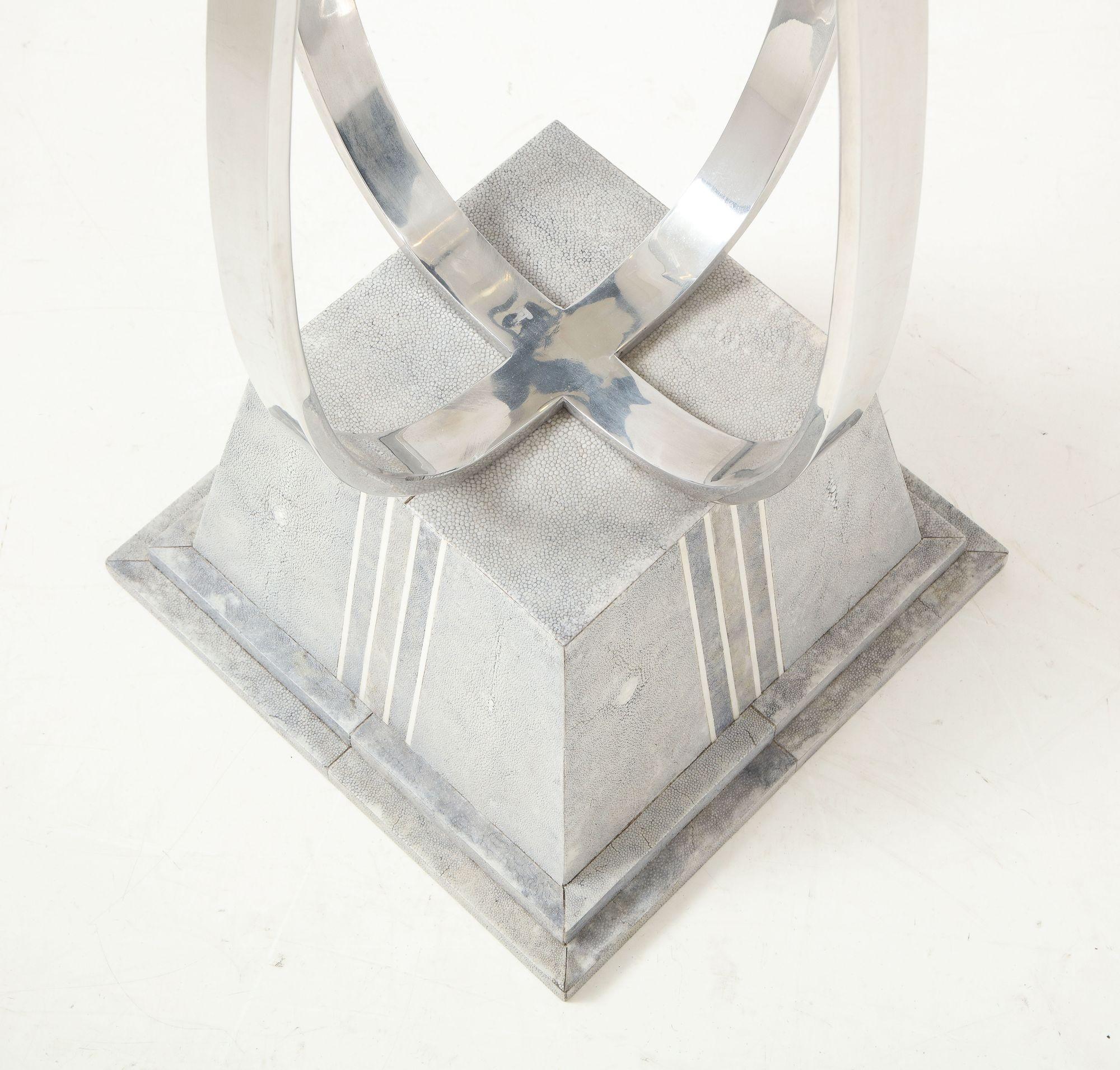 Pedestal/pedestal de piel de raya Karl Springer en venta 2