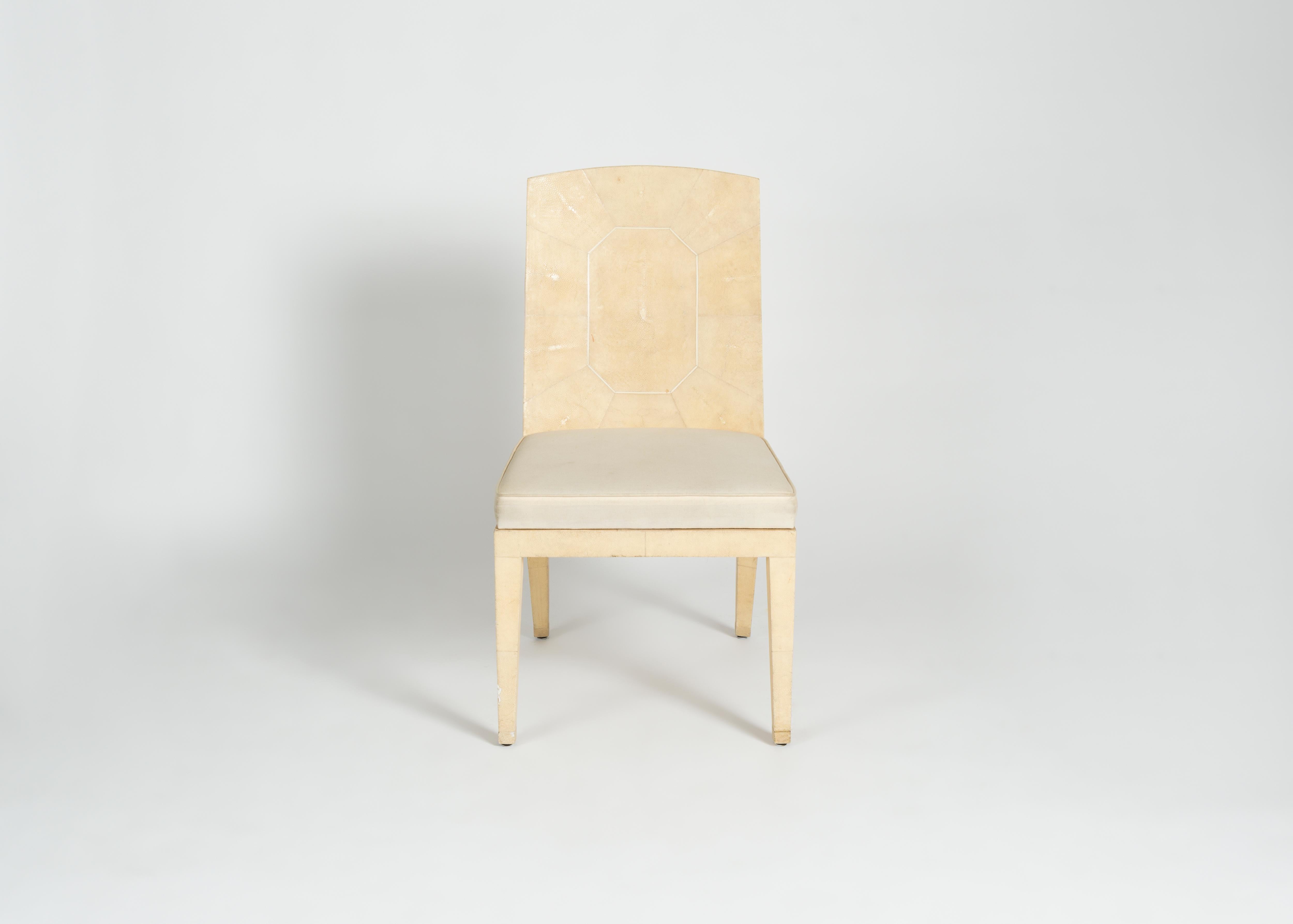 Karl Springer, Shagreen Side Chair, United States, circa 1970s In Fair Condition In New York, NY