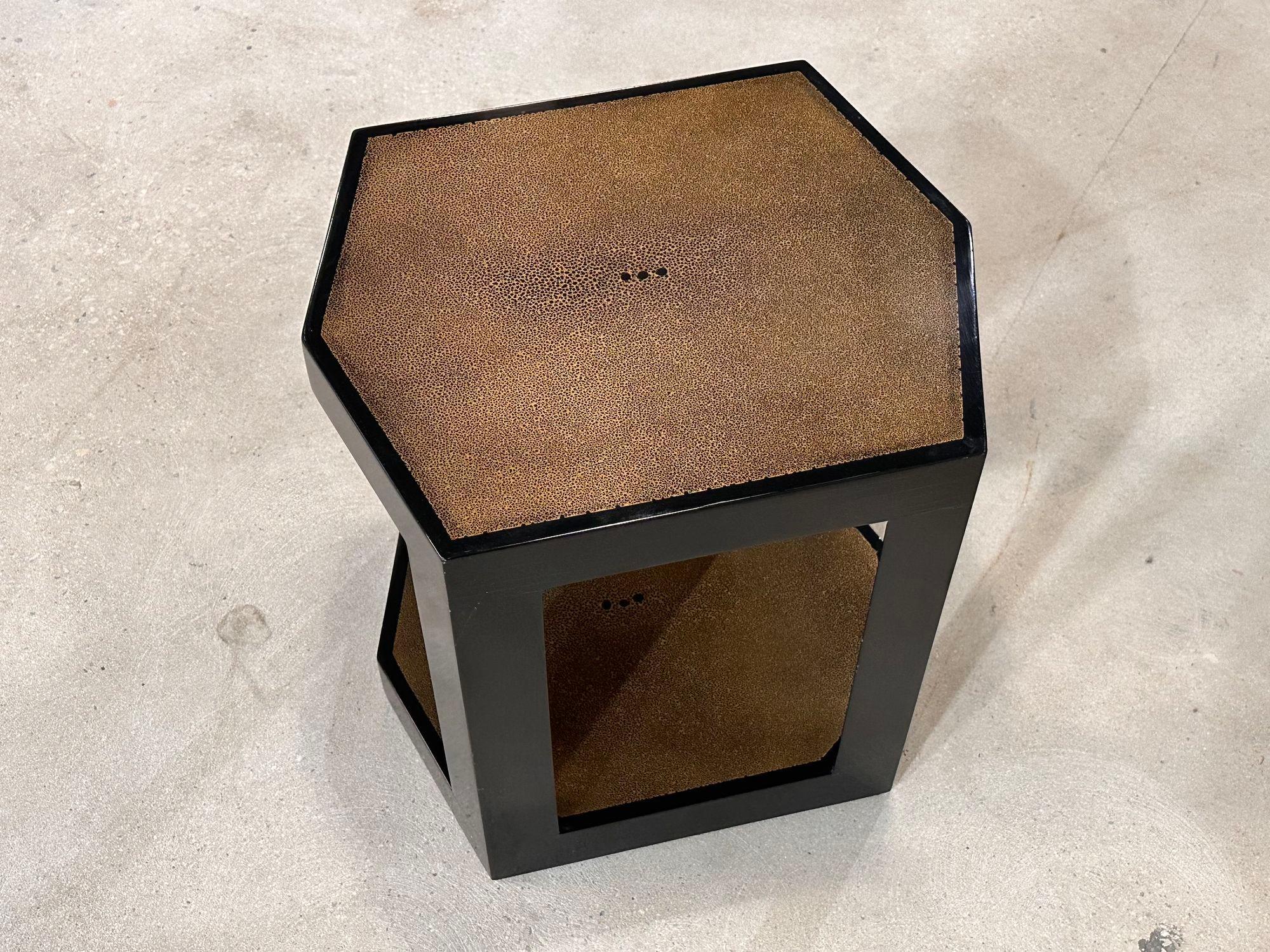 Late 20th Century Karl Springer Shagreen Side/End Table, 1980 For Sale