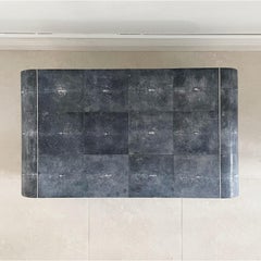 Karl Springer Couchtisch mit Chagrin-Wasserfall-Couchtisch