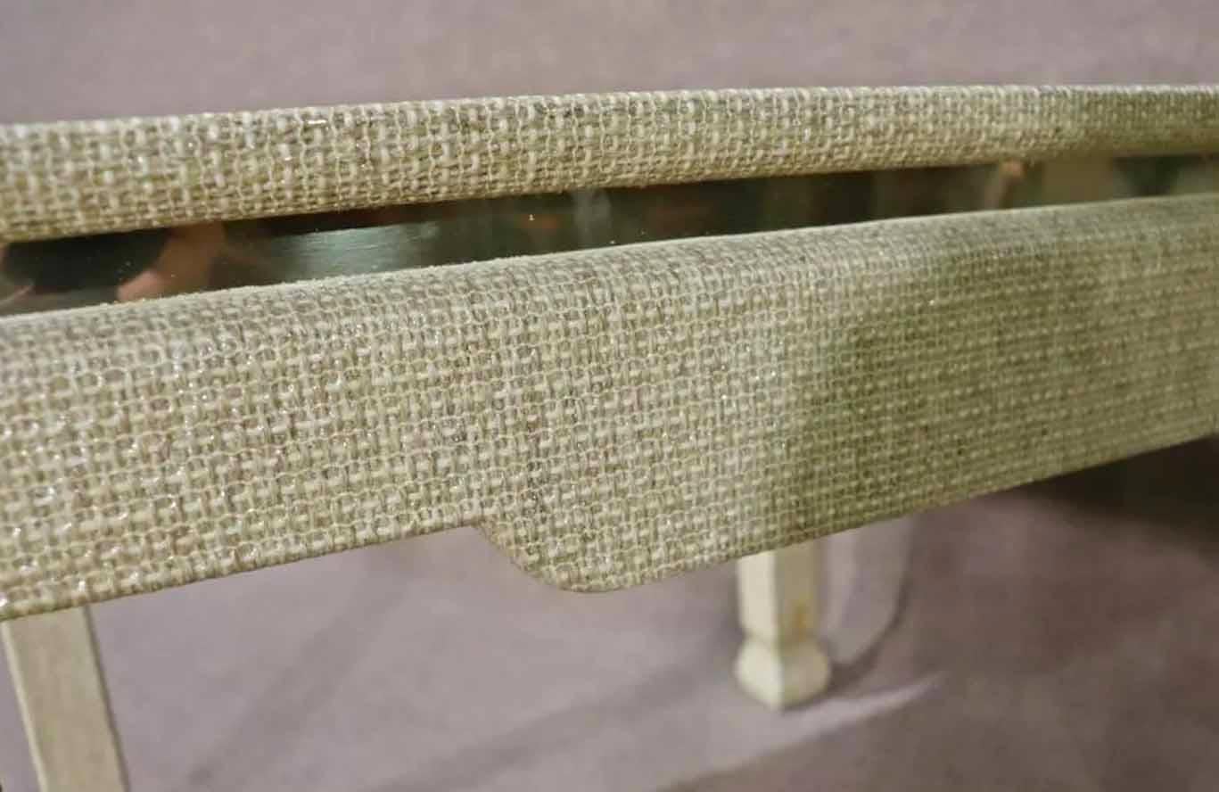 grasscloth side table