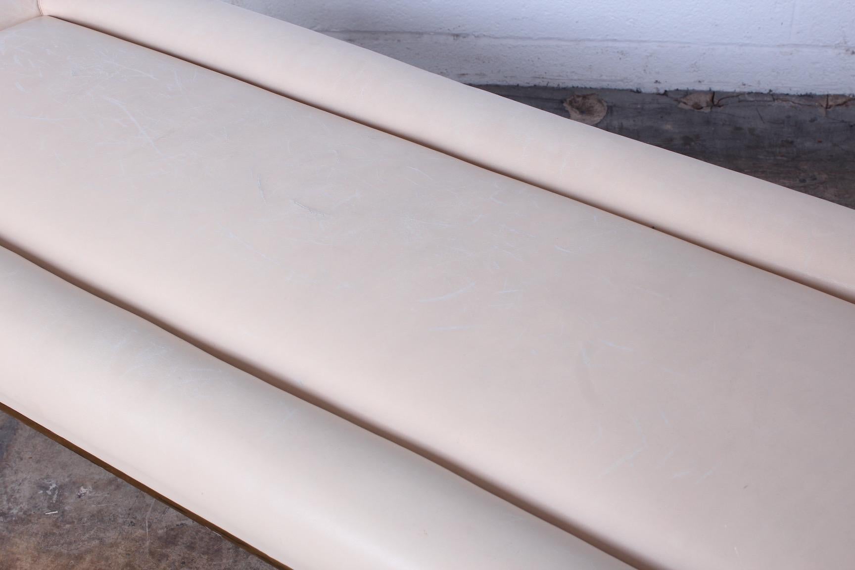 Karl Springer Signed Lucite and Brass Bench 3
