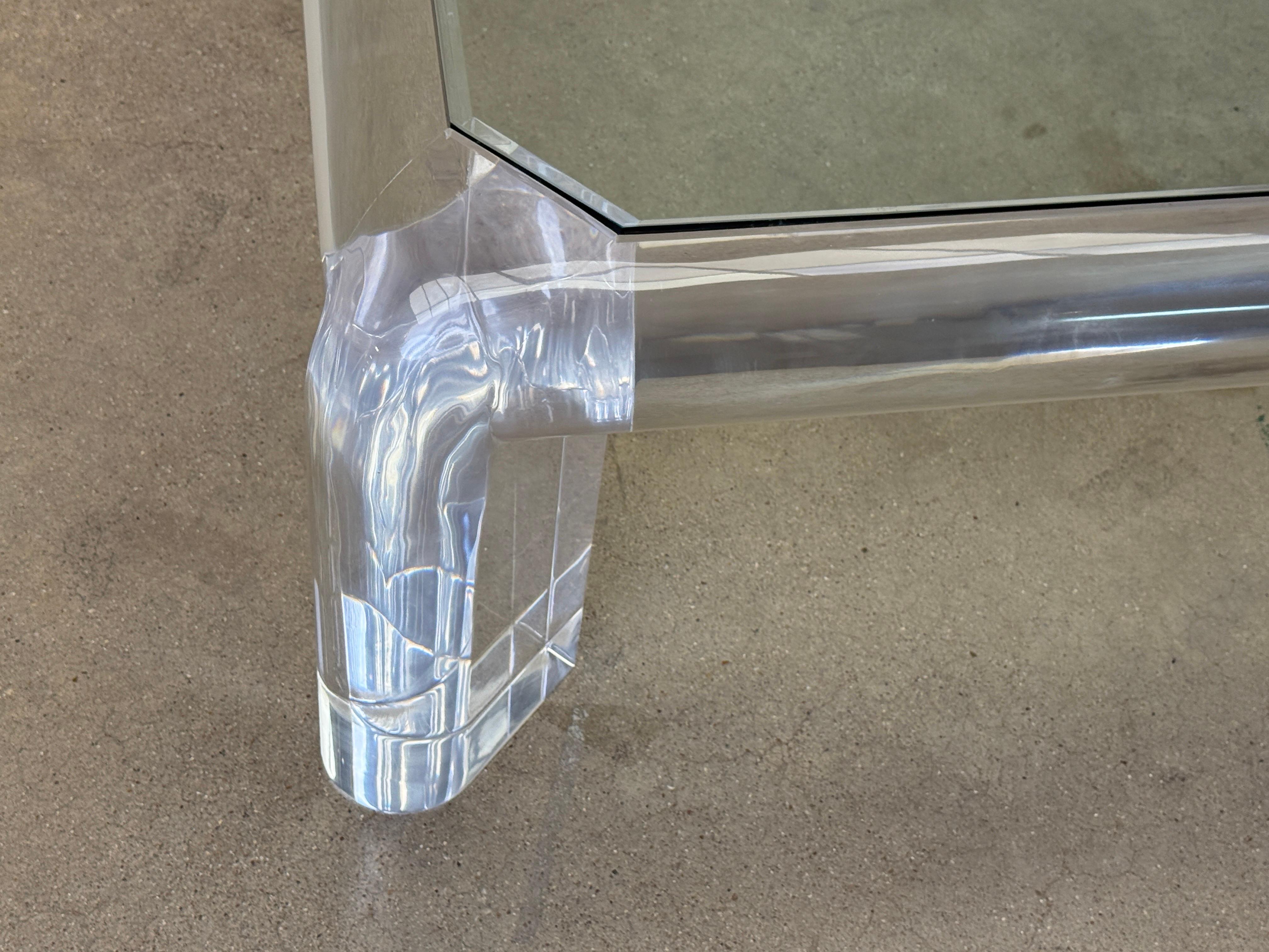 Karl Springer Signiert 'Mark II' Lucite Couchtisch im Angebot 7