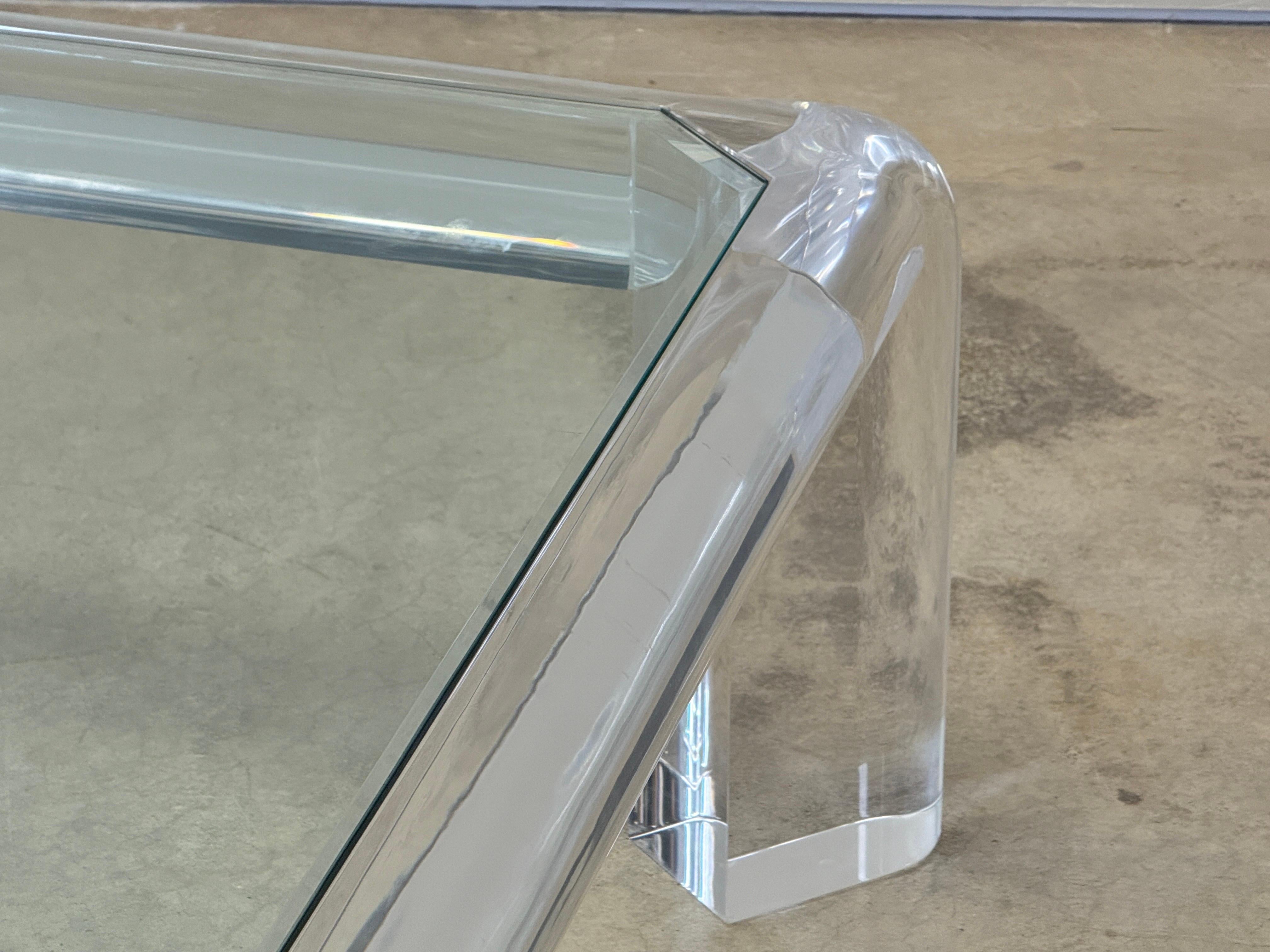 Karl Springer Signiert 'Mark II' Lucite Couchtisch im Angebot 12