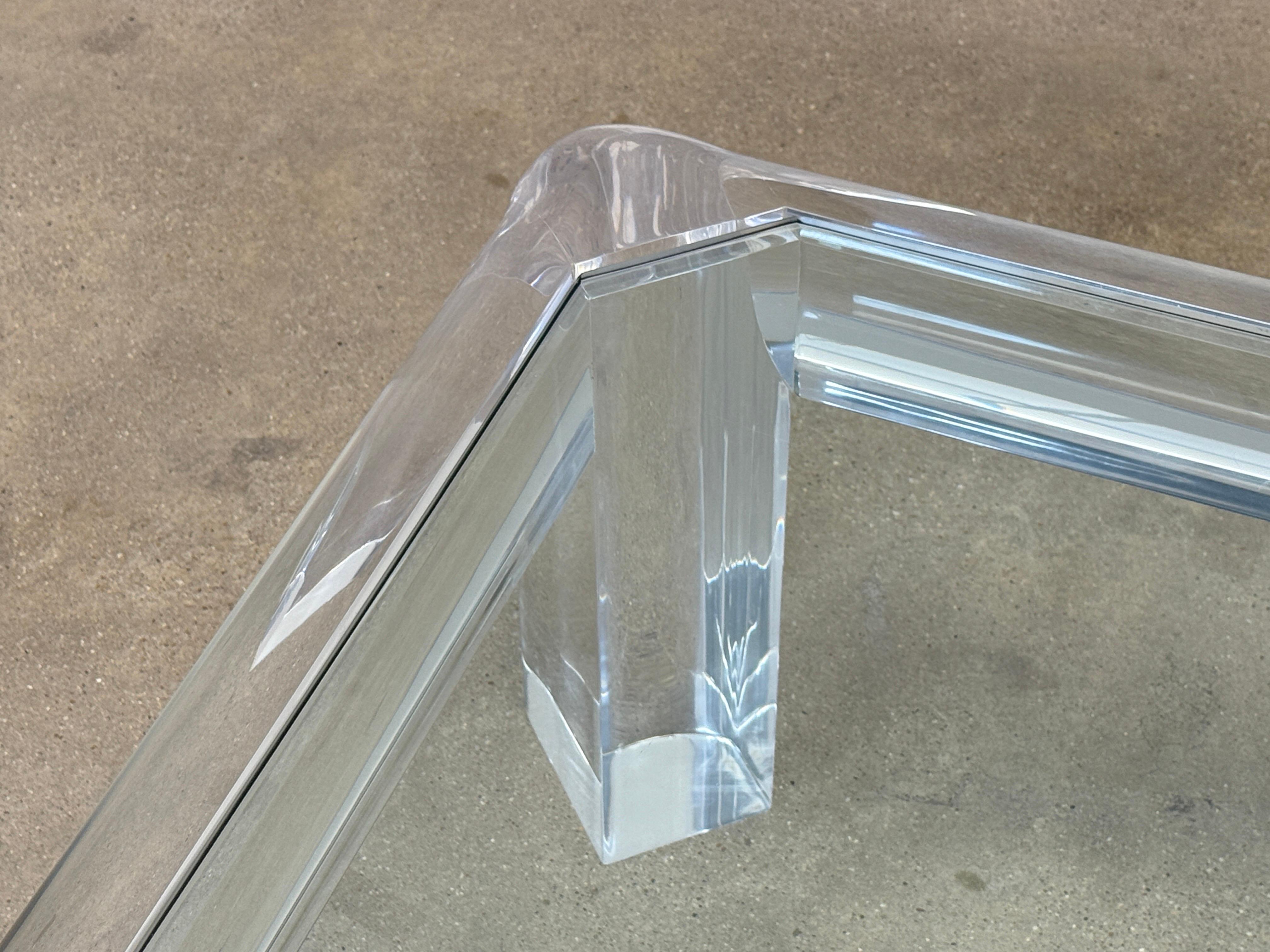 Karl Springer Signiert 'Mark II' Lucite Couchtisch im Angebot 13