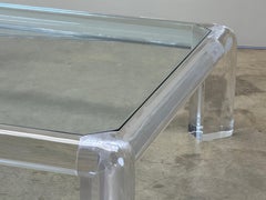 Karl Springer Signed 'Mark II" Lucite Coffee Table