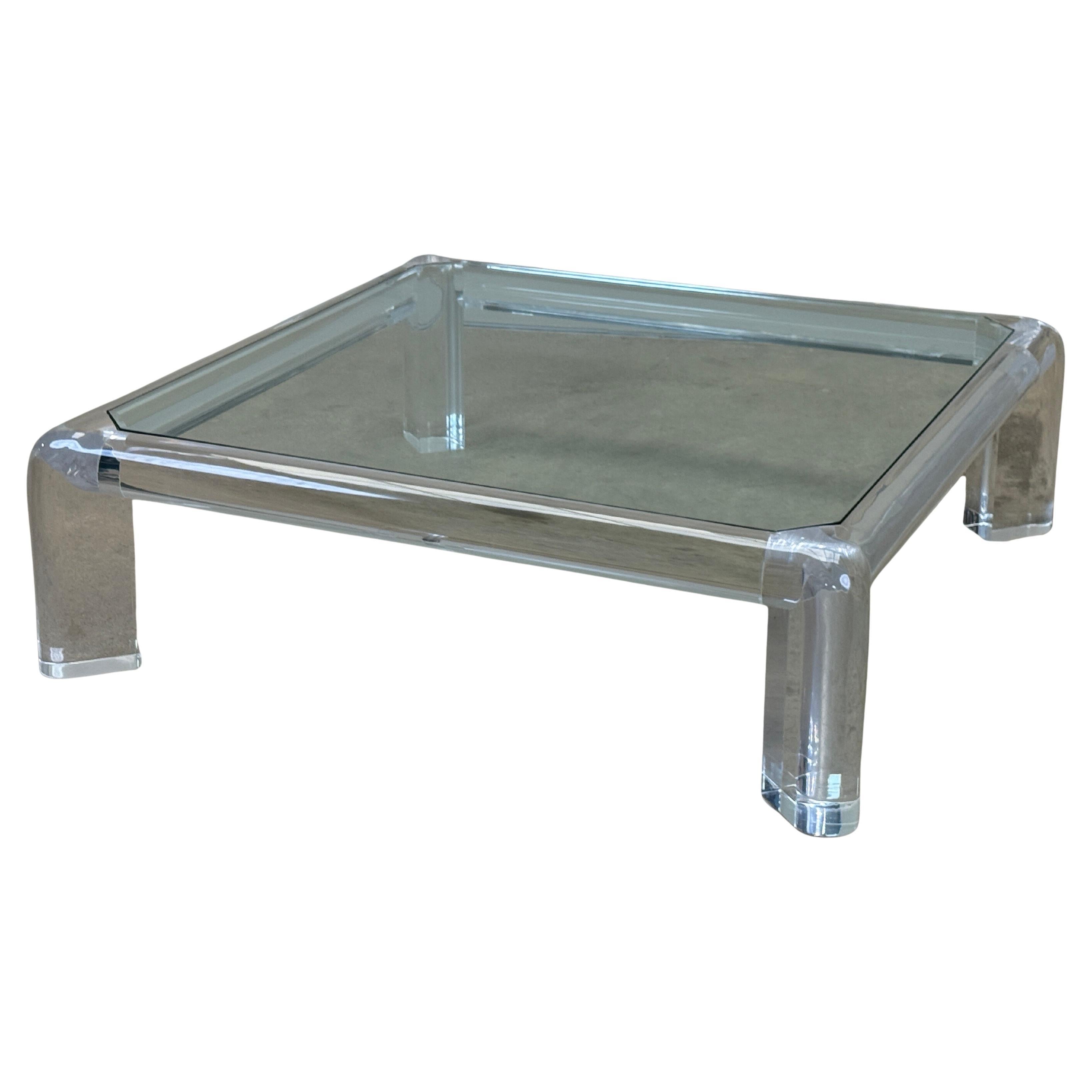 Tavolino in lucite firmato da Karl Springer "Mark II