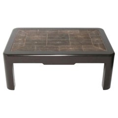 Karl Springer Signed Shagreen Coffee Table Mid Century Modern Glamour