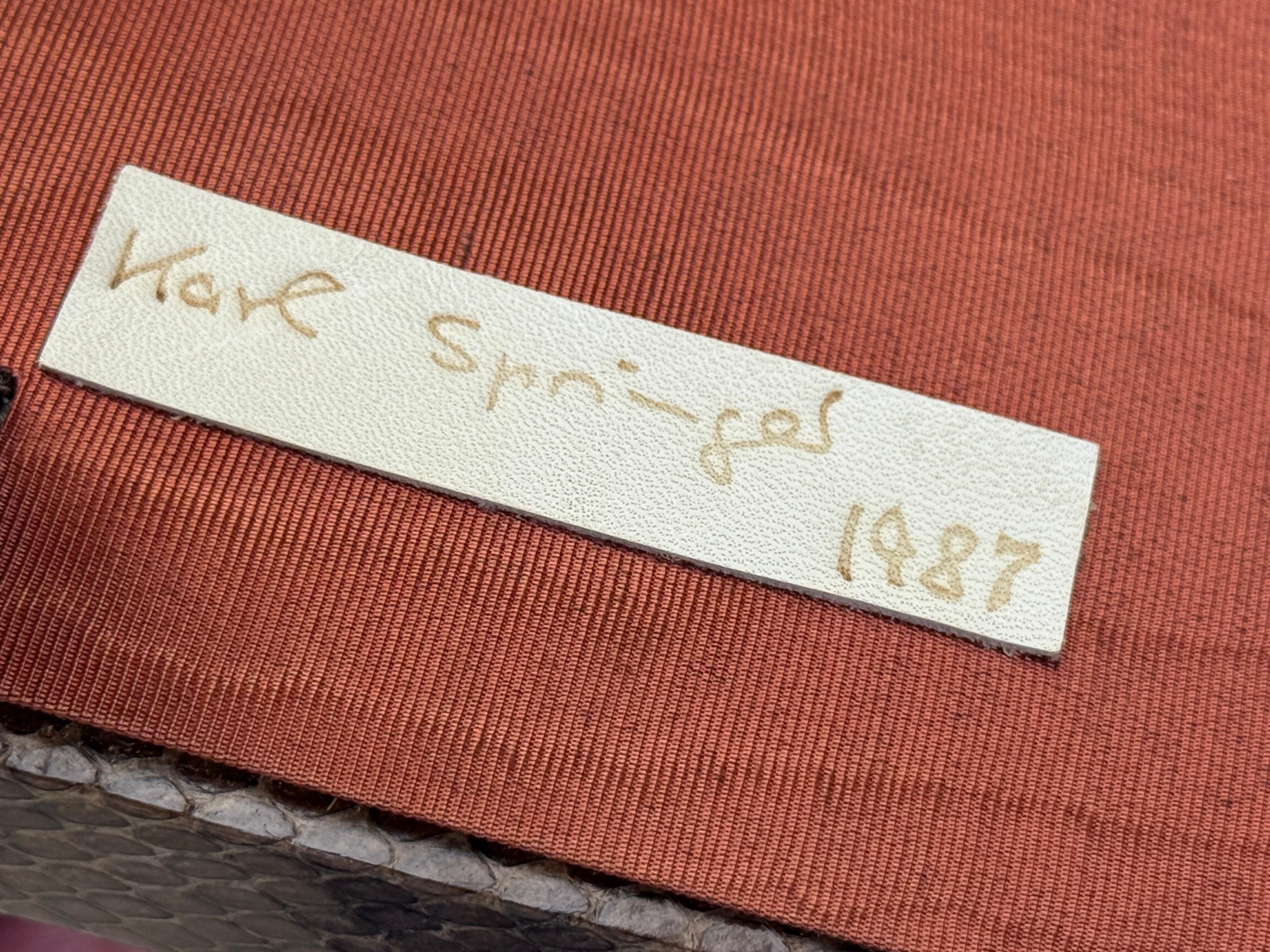 Karl Springer Signed Snake Skin Side Table For Sale 13