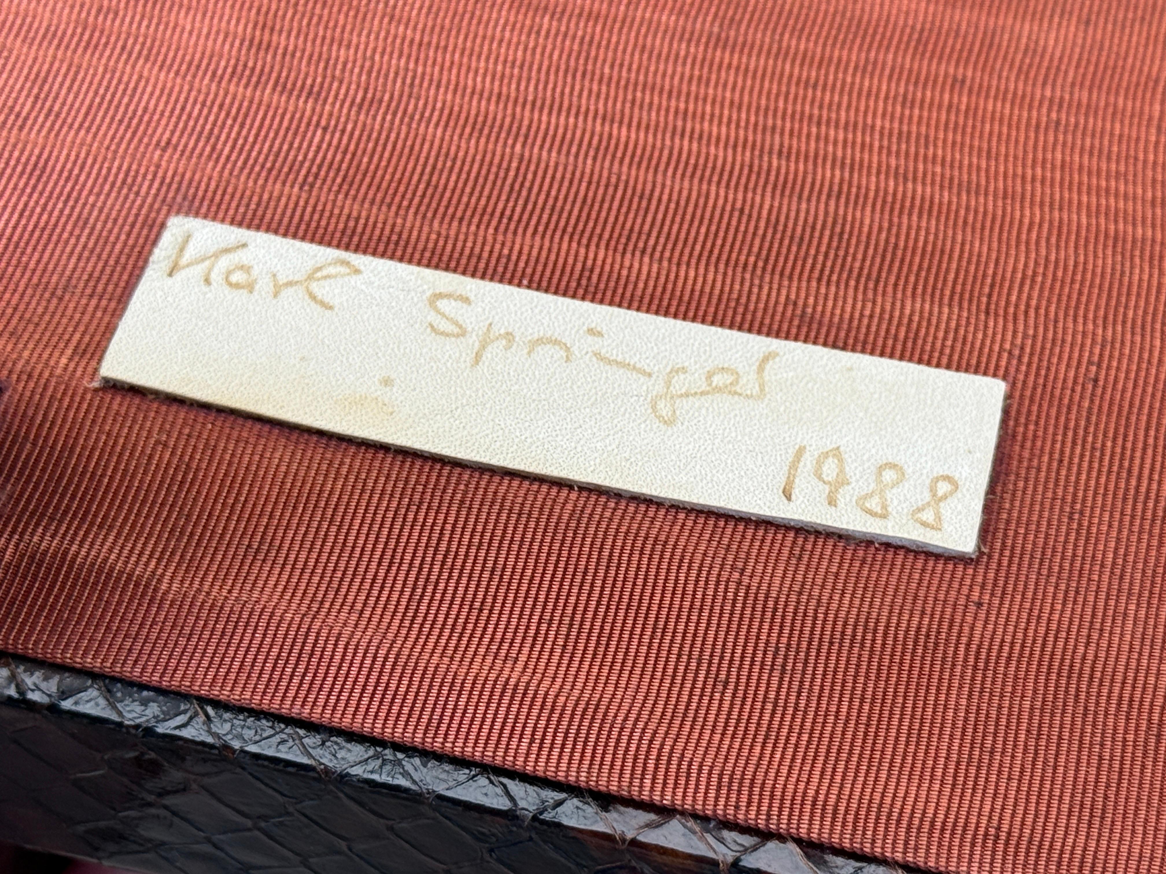 Karl Springer Signed Snake Skin Side Table For Sale 13