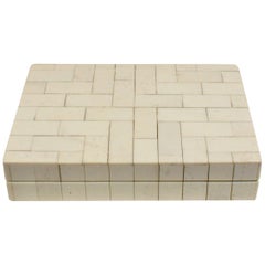 Karl Springer Small Artisan Box in Bone 1970s