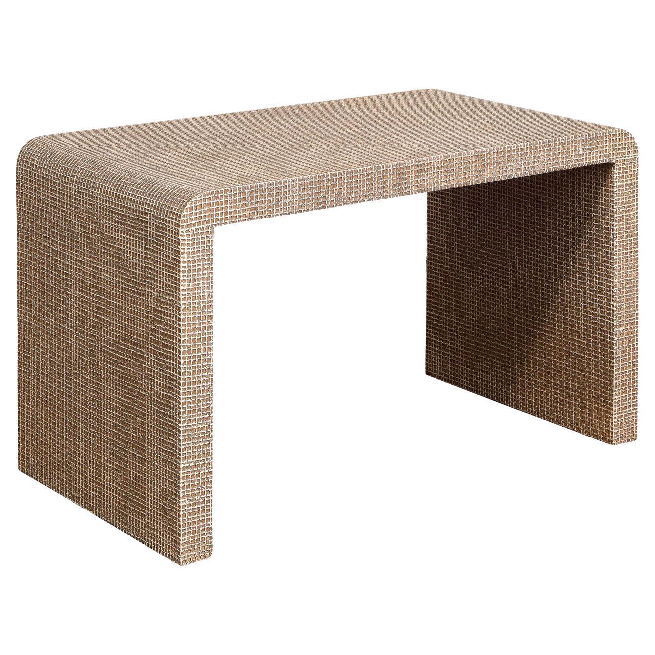 Karl Springer Petit Coffee Table in Lacquered Linen 1970s For Sale
