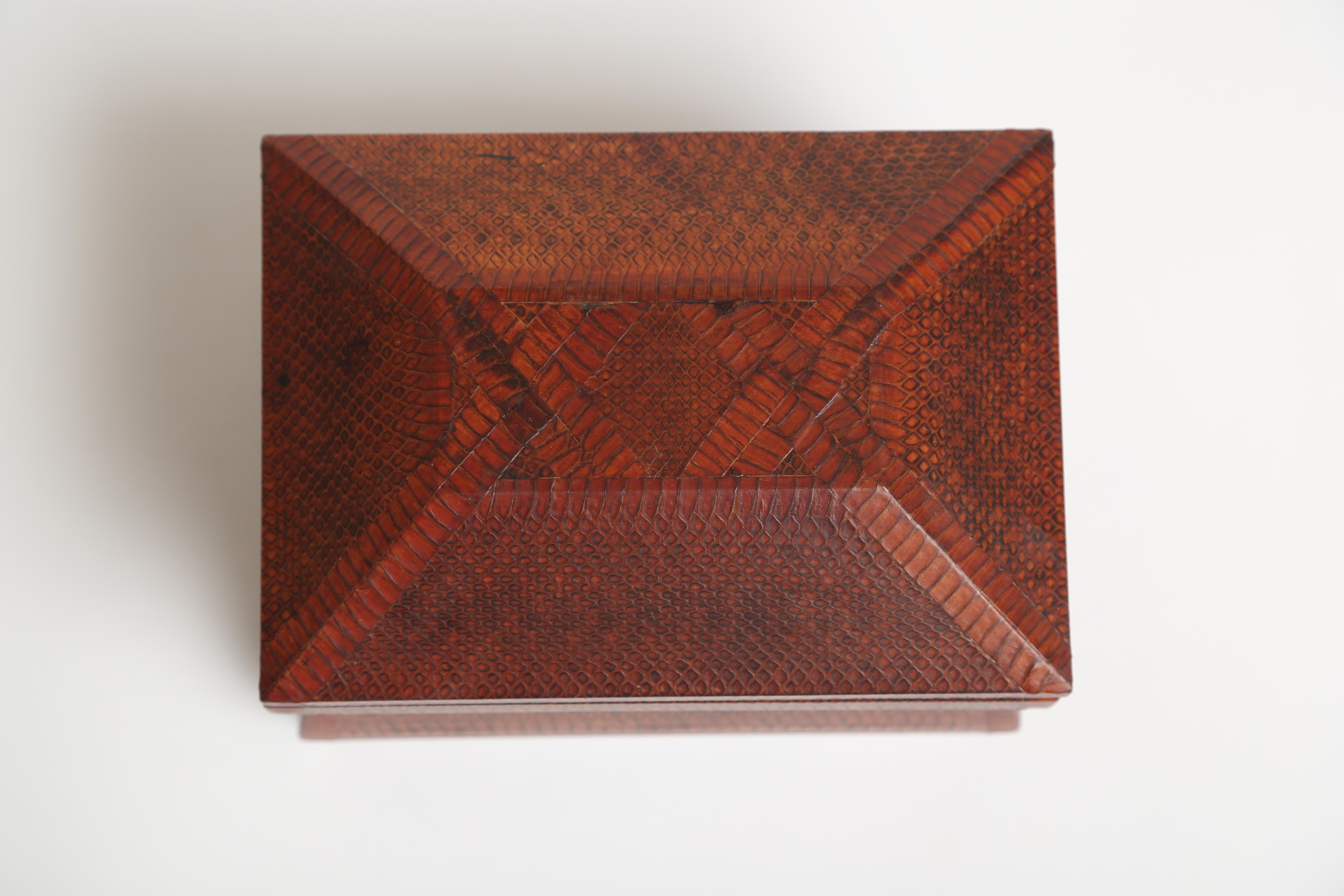 Animal Skin Karl Springer Snakeskin Covered Box For Sale