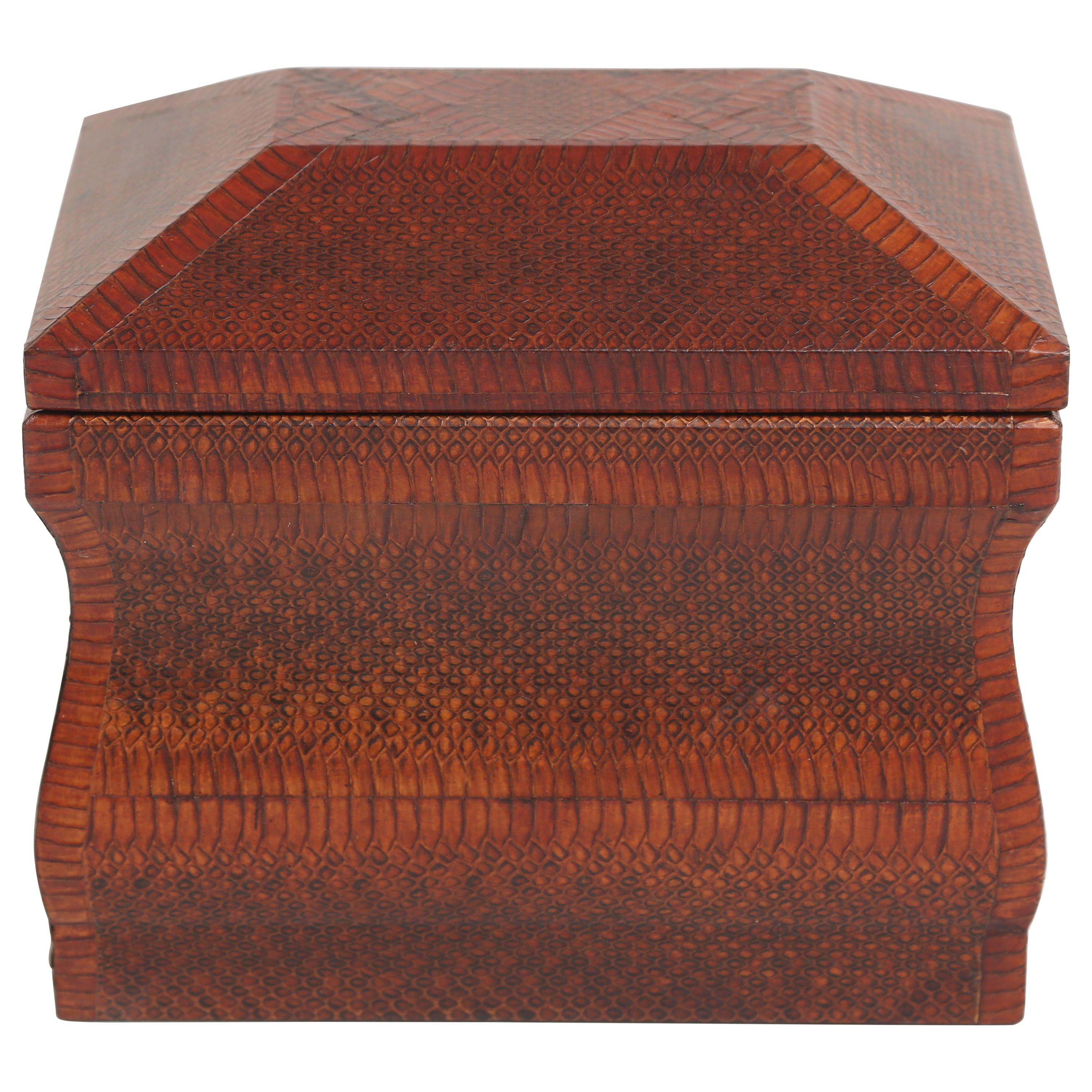 Karl Springer Snakeskin Covered Box For Sale