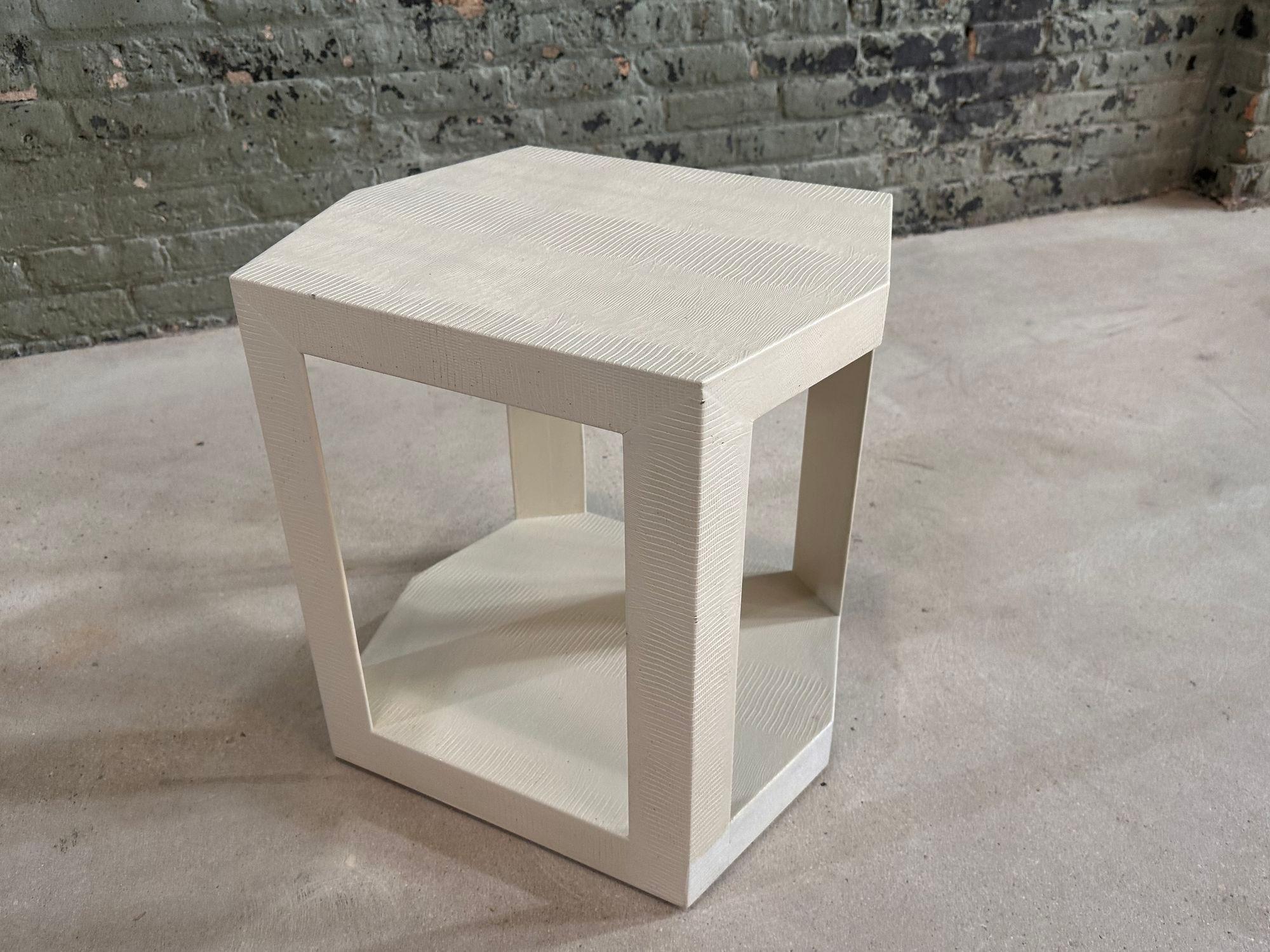 Post-Modern Karl Springer Snakeskin Side/End Table, 1980