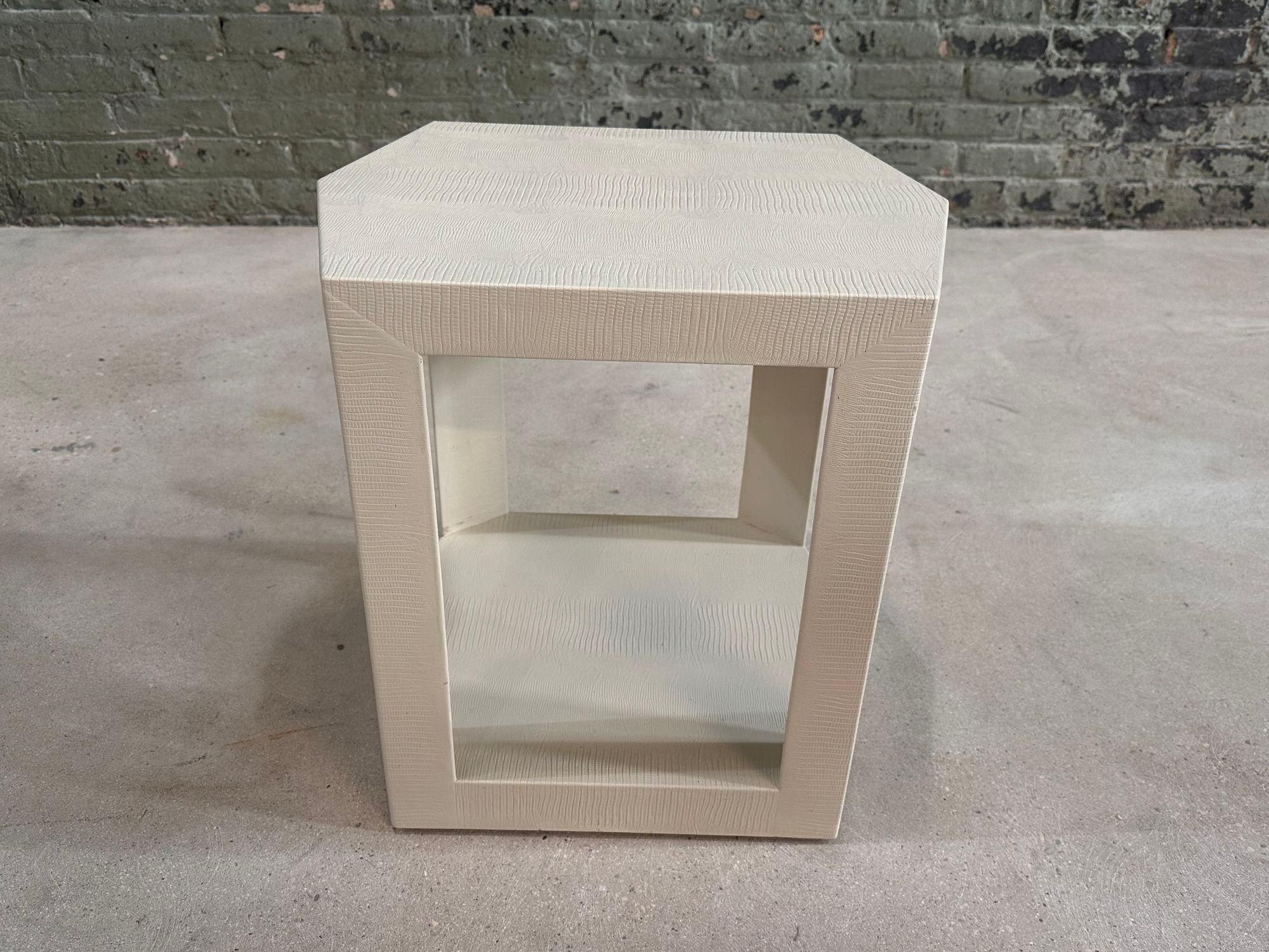American Karl Springer Snakeskin Side/End Table, 1980