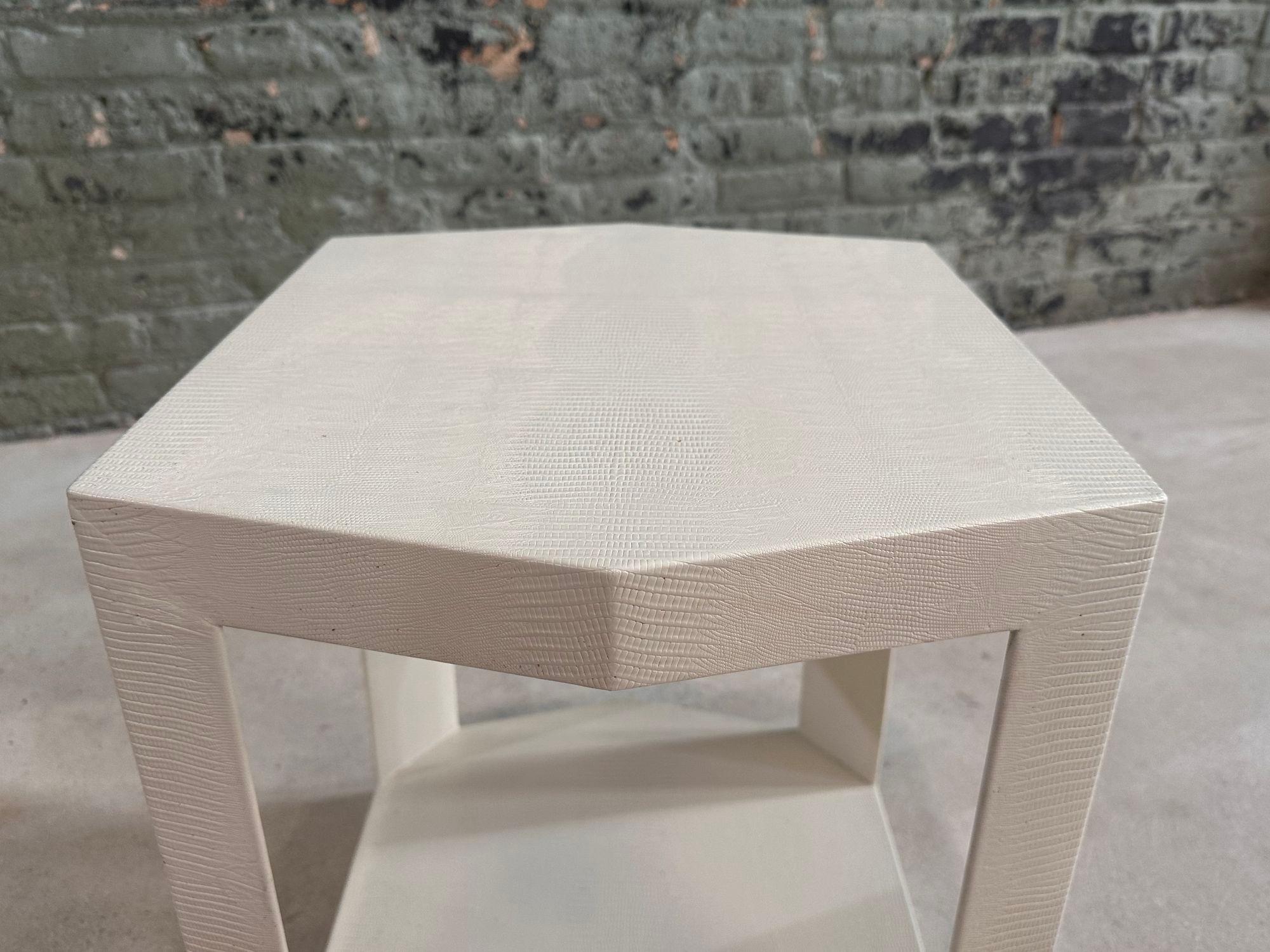 Late 20th Century Karl Springer Snakeskin Side/End Table, 1980