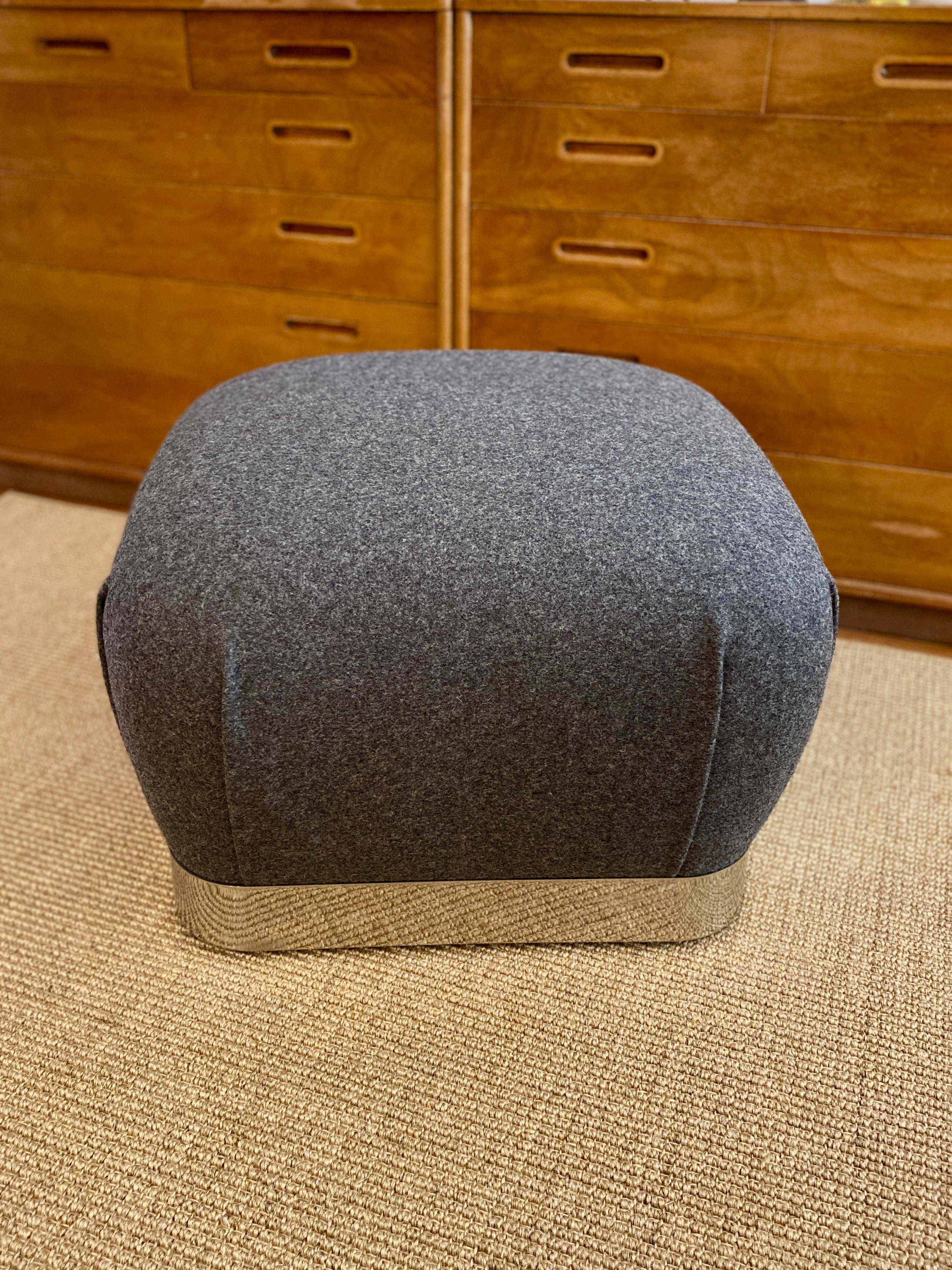 Late 20th Century Karl Springer Soufflé Ottoman For Sale