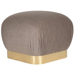 Karl Springer "Souffle Ottoman" with Brass Base, 1970s