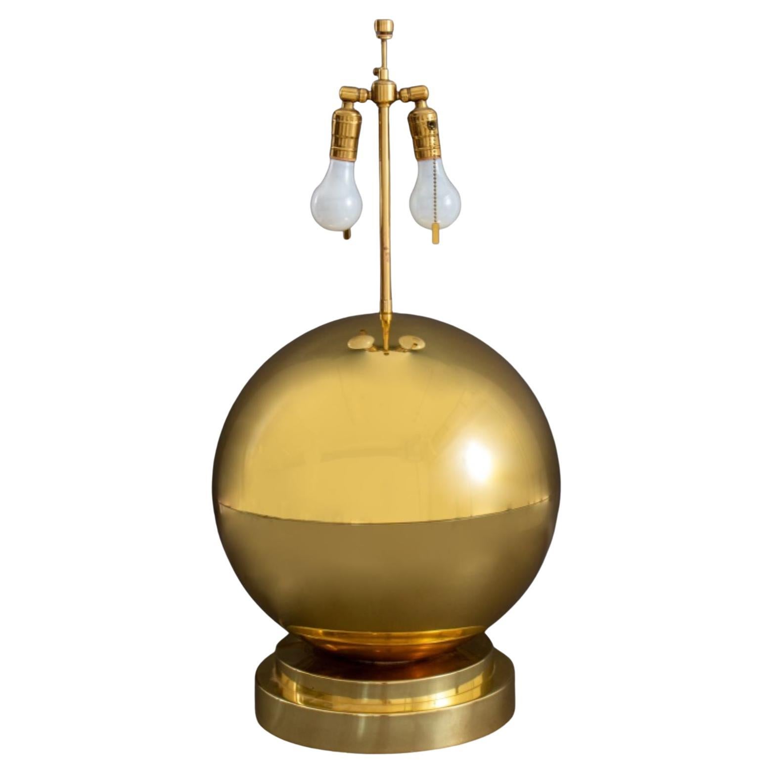 Karl Springer Spherical Brass Table Lamp