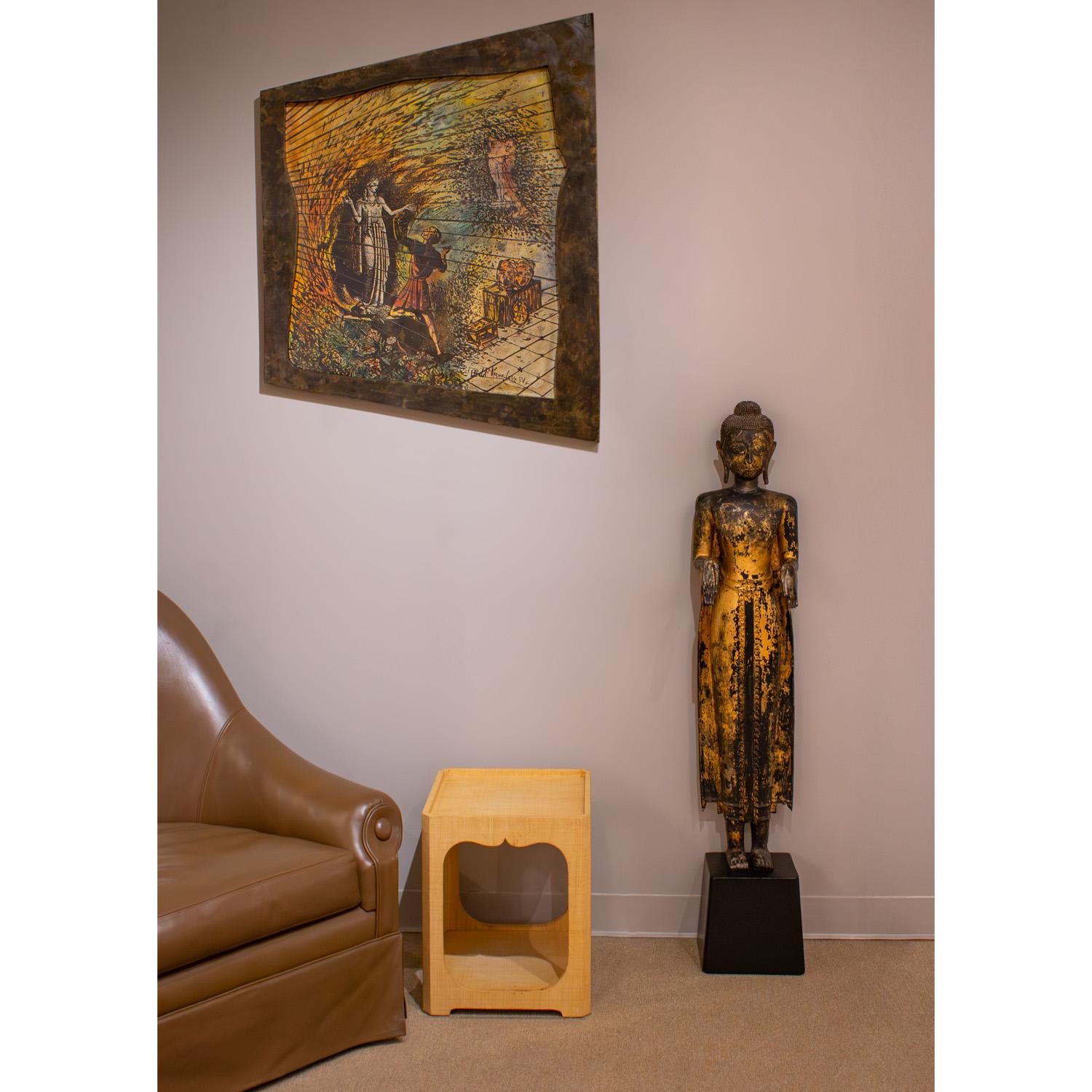 Karl Springer Scultura di Buddha in piedi in bronzo dorato del XIX secolo in vendita 2