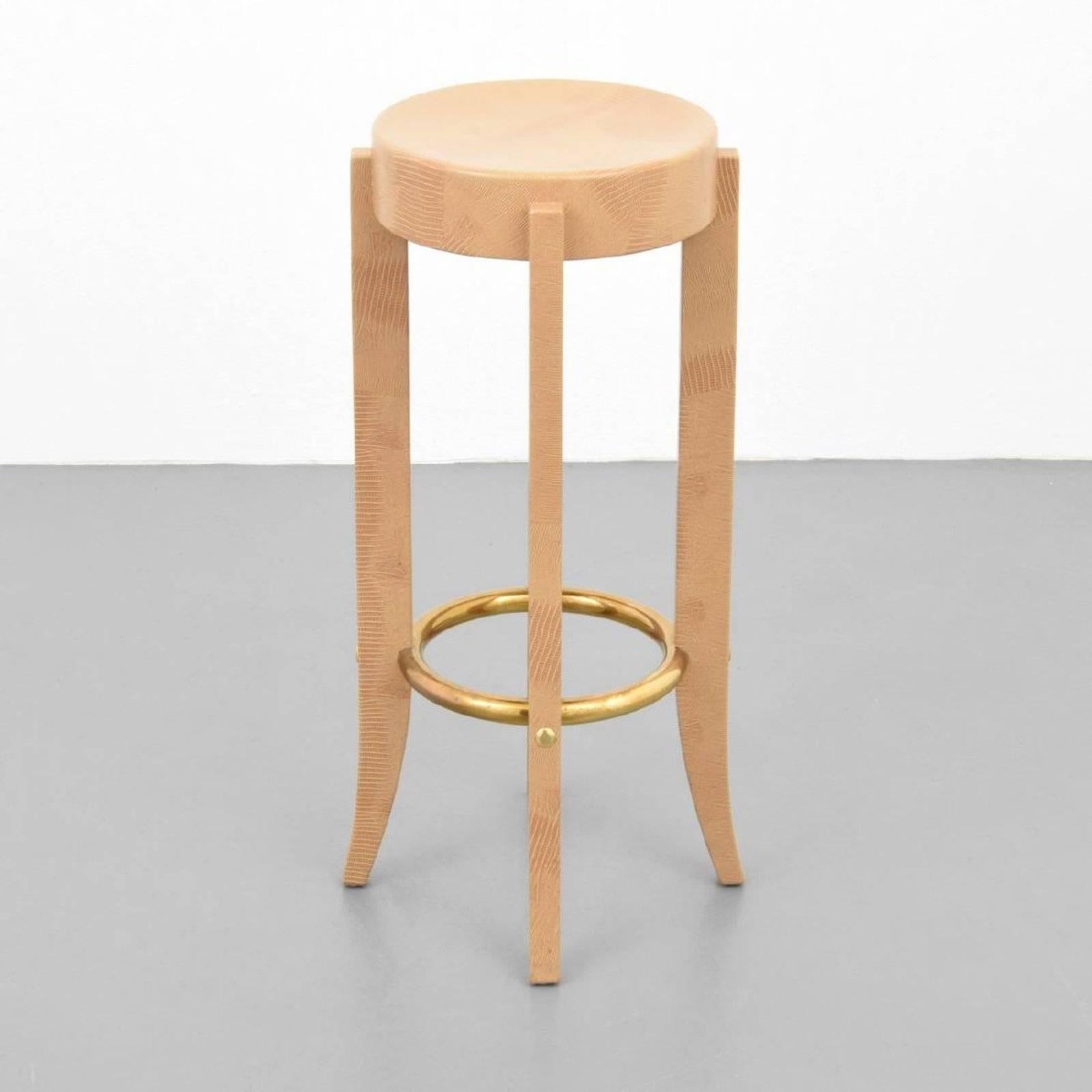 Karl Springer Stool In Good Condition For Sale In West Palm Beach, FL