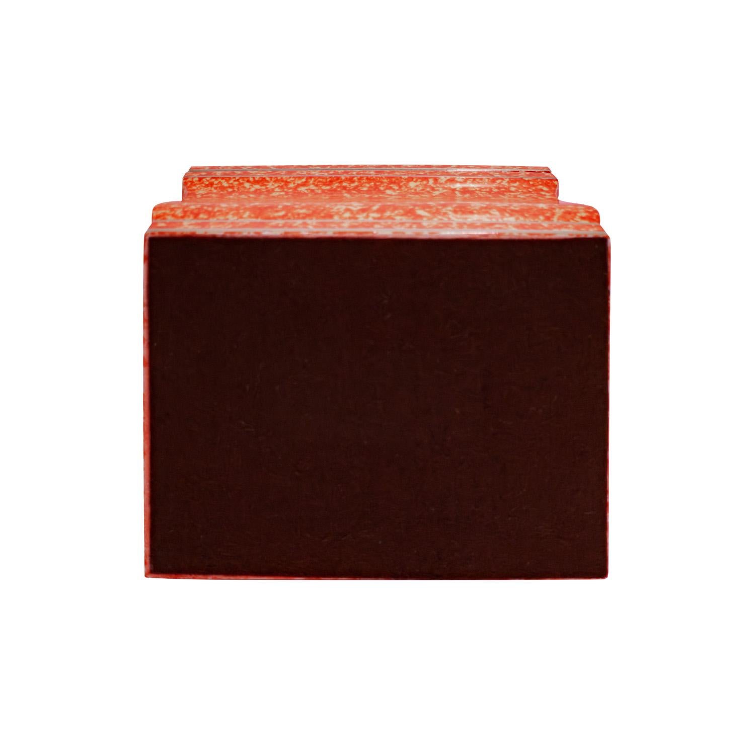 Karl Springer Auffällige Scharnierschachtel mit Scharnier in gesprenkeltem Lack mit Silberfolie 1970er Jahre im Zustand „Hervorragend“ im Angebot in New York, NY