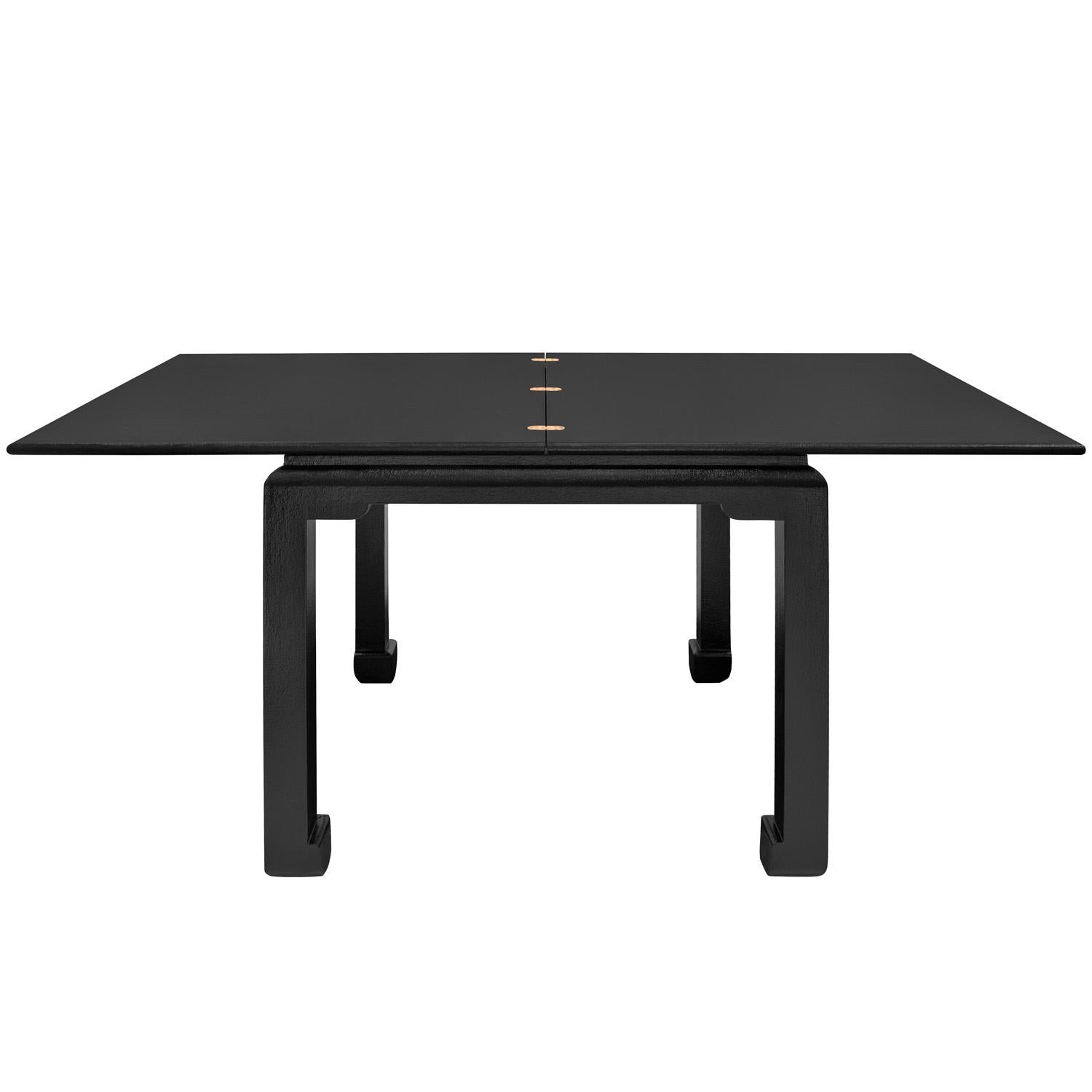 Modern Karl Springer Stunning Flip Top Game/Dining Table in Lacquered Linen 1980s For Sale