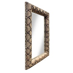 Karl Springer Stunning "Half Round Molding Mirror" in Python, 1987 "Signed"