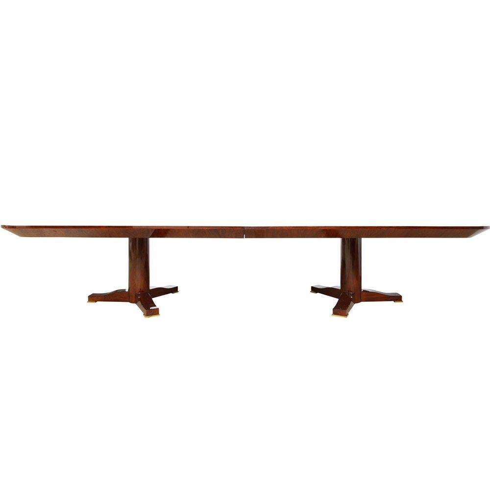 Art Deco Karl Springer Stunning Monumental Dining Table in Rosewood with Inlay, 1980s For Sale