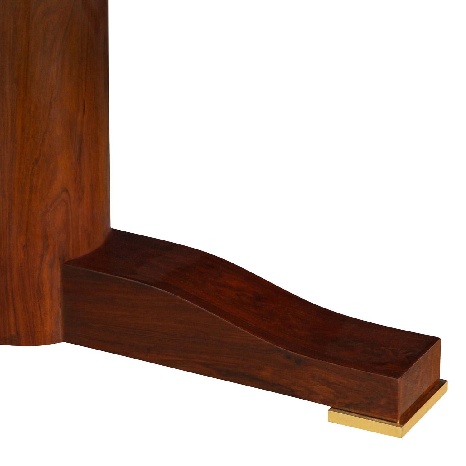 Hand-Crafted Karl Springer Stunning Monumental Dining Table in Rosewood with Inlay 1980s For Sale