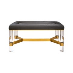 Karl Springer Stunning "Round Leg Lucite Bench" 1980s (Signed)