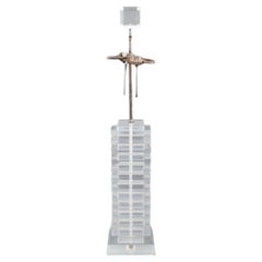 Karl Springer Style 70s Lucite Stacked Column Lamp